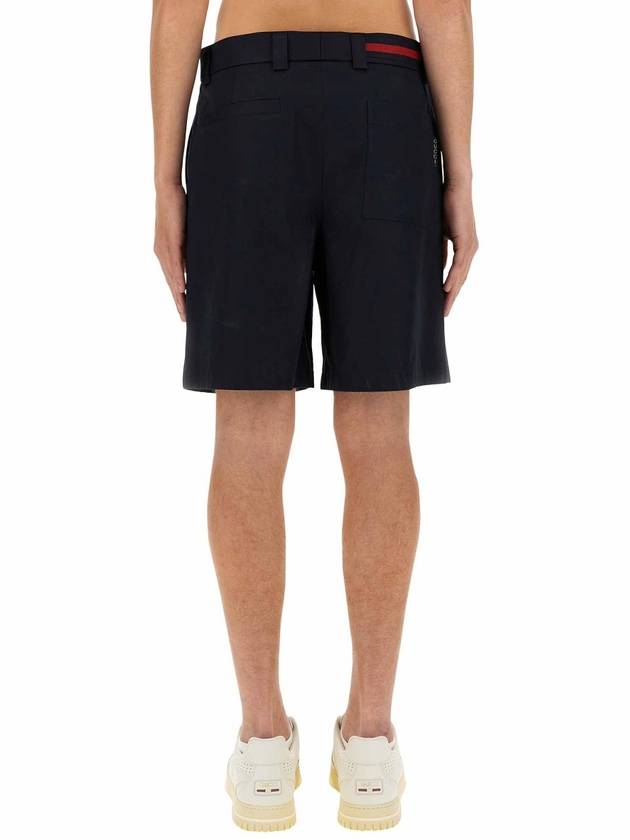 Double Cotton Shorts Dark Blue - GUCCI - BALAAN 4