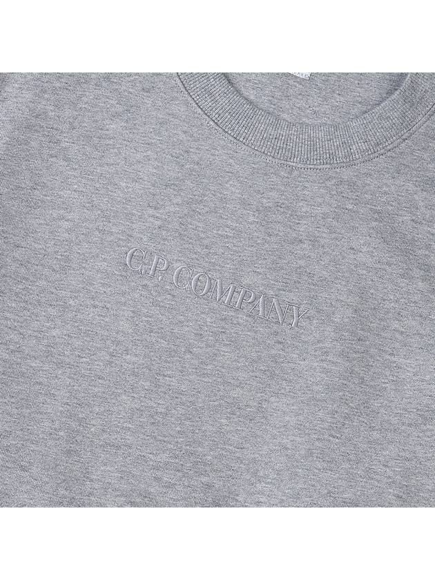 Embroidered Logo Cotton Sweatshirt Grey - CP COMPANY - BALAAN 7