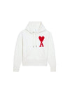 Big Heart Logo Wool Hoodie White - AMI - BALAAN 1