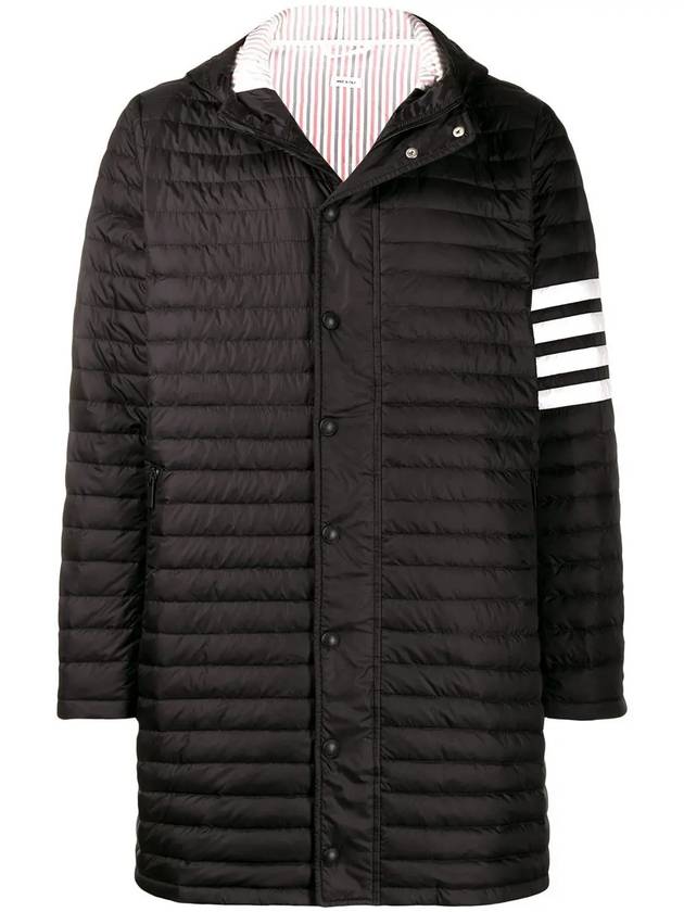 Men's 4 Bar Hooded Padding Black - THOM BROWNE - BALAAN 3