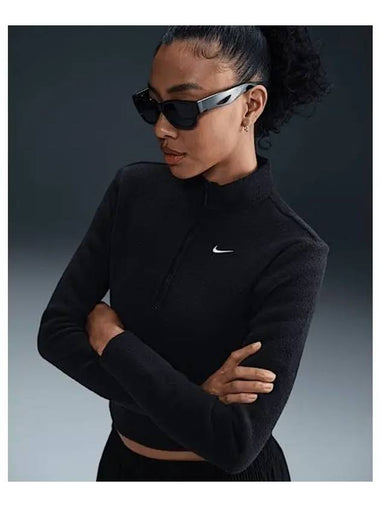 Sportswear Phoenix Plush Women s Slim Long Sleeve Cozy Fleece Half Zip Top Black FV8029 010 738967 - NIKE - BALAAN 1