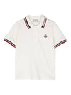 Kids Logo Patch Polo Short Sleeve T Shirt White - MONCLER - BALAAN 1