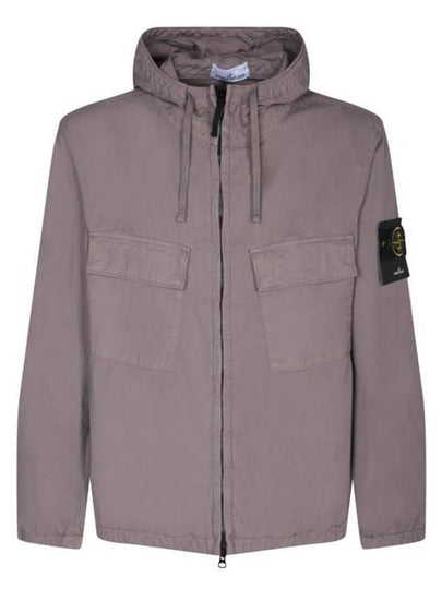 Cotton Twill Stretch Hooded Jacket Dove Grey - STONE ISLAND - BALAAN 2