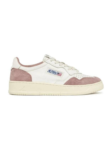 Medalist Logo Suede Low Top Sneakers Pink - AUTRY - BALAAN 1