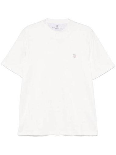 Logo Cotton Short-Sleeved T-Shirt White - BRUNELLO CUCINELLI - BALAAN 1