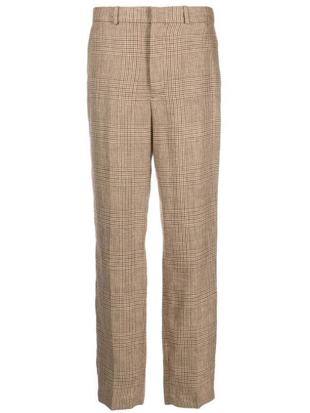 Check Linen Tailored Pants 211910407001 - POLO RALPH LAUREN - BALAAN 1