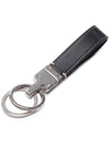 Logo Leather Key Ring Black - TOD'S - BALAAN 5