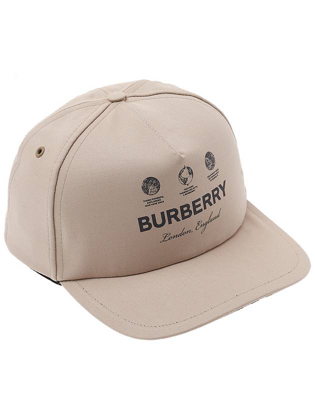 Label Print Cotton Gabardine Ball Cap Soft Phone - BURBERRY - BALAAN 5