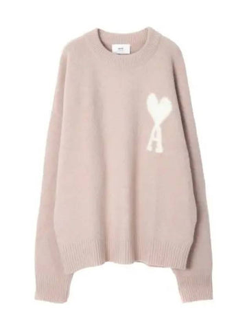 Heart Intarsia Oversized Alpaca Knit Men - AMI - BALAAN 1