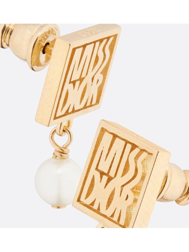 Miss Dior Resin Pearl Earrings Gold - DIOR - BALAAN 6