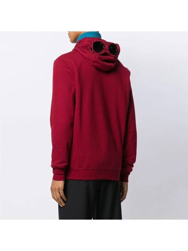 Diagonal Fleece Zip-Up Hoodie Red - CP COMPANY - BALAAN 5