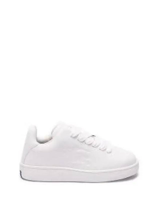 Debossed Logo Leather Low Top Sneakers White - BURBERRY - BALAAN 2