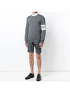 4 Bar Armband Milano Stitch Knit Top Mid Grey - THOM BROWNE - BALAAN 4