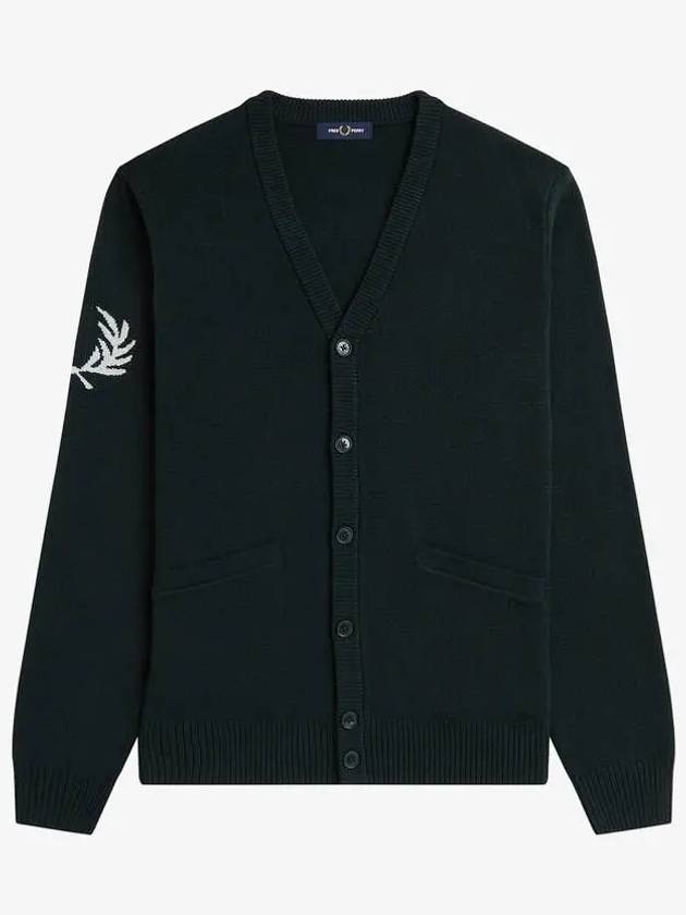 Sharp Laurel Wreath Cardigan Q20 AFPM2336522 Green - FRED PERRY - BALAAN 1