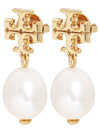 Kira Pearl Drop Earrings Gold - TORY BURCH - BALAAN 3