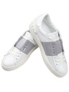 Women's Banding Open Low Top Sneakers White Grey - VALENTINO - BALAAN 3