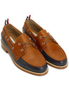 Vachetta Two-Tone Leather Boat Camel - THOM BROWNE - BALAAN 4