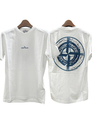 Kids Logo DROP SHOT ONE Print Short Sleeve T Shirt 14 White 781621053 V0001 - STONE ISLAND - BALAAN 1