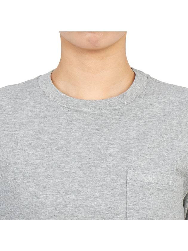 Midweight Jersey Boxy Pocket Short Sleeve T-Shirt Light Grey - THOM BROWNE - BALAAN 7