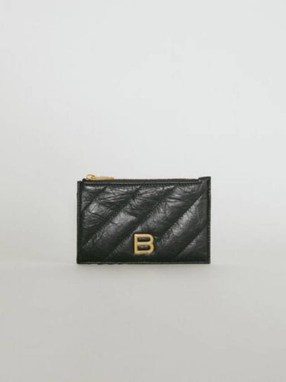 Crush Quilted Leather Long Coin Card Wallet Black - BALENCIAGA - BALAAN 2