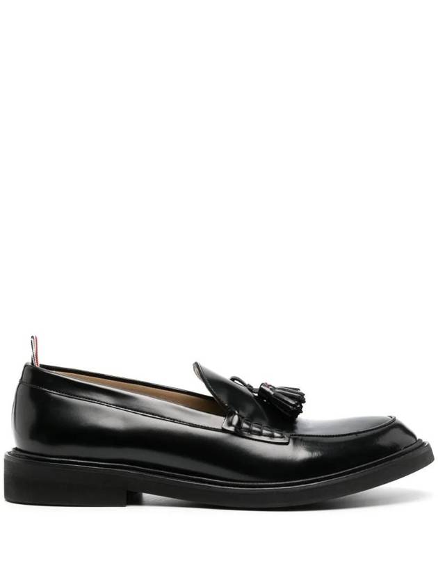 Spazzolato Tassel Leather Loafers Black - THOM BROWNE - BALAAN 1