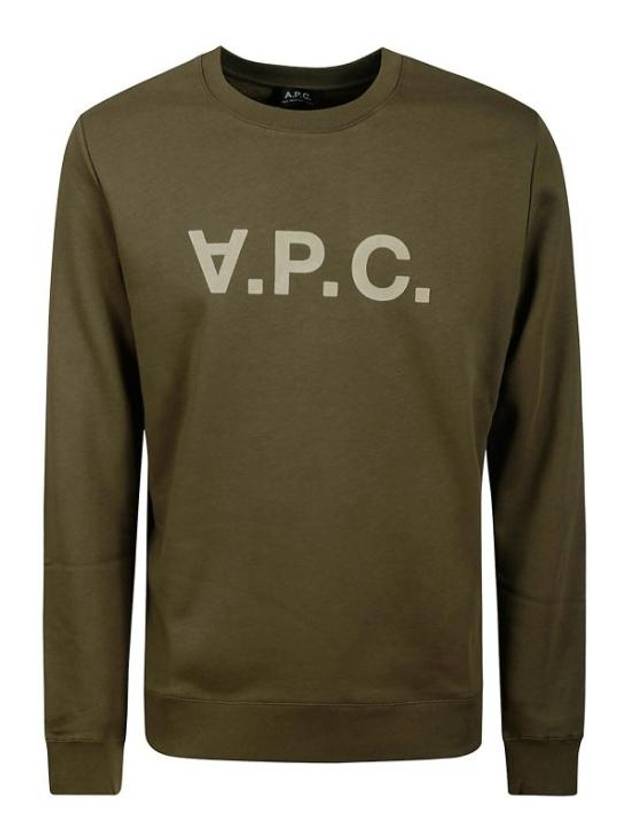 Men's VPC Color Logo Crew Neck Sweatshirt Khaki - A.P.C. - BALAAN 2