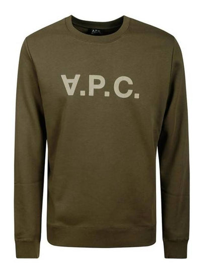 Men's VPC Color Logo Crew Neck Sweatshirt Khaki - A.P.C. - BALAAN 2