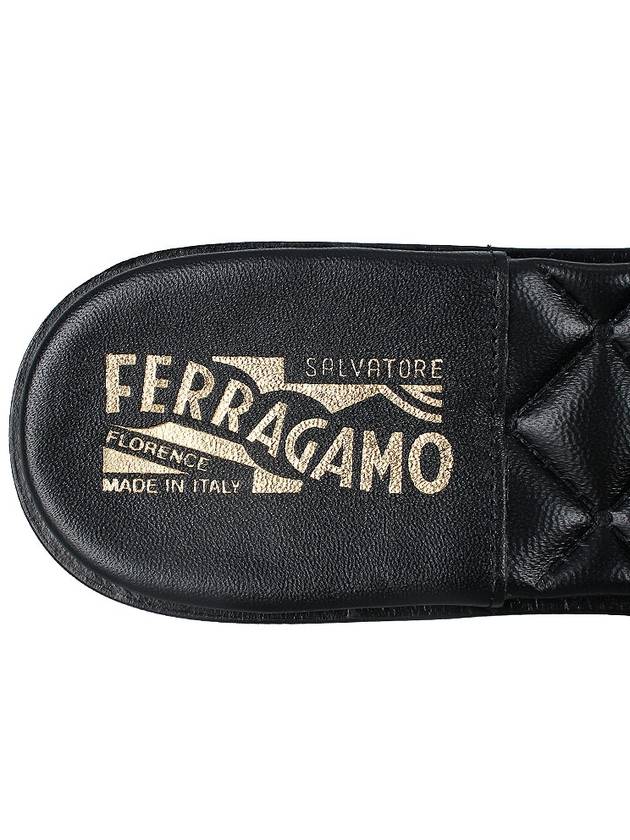 Vara Quilted Slippers Black - SALVATORE FERRAGAMO - BALAAN 9