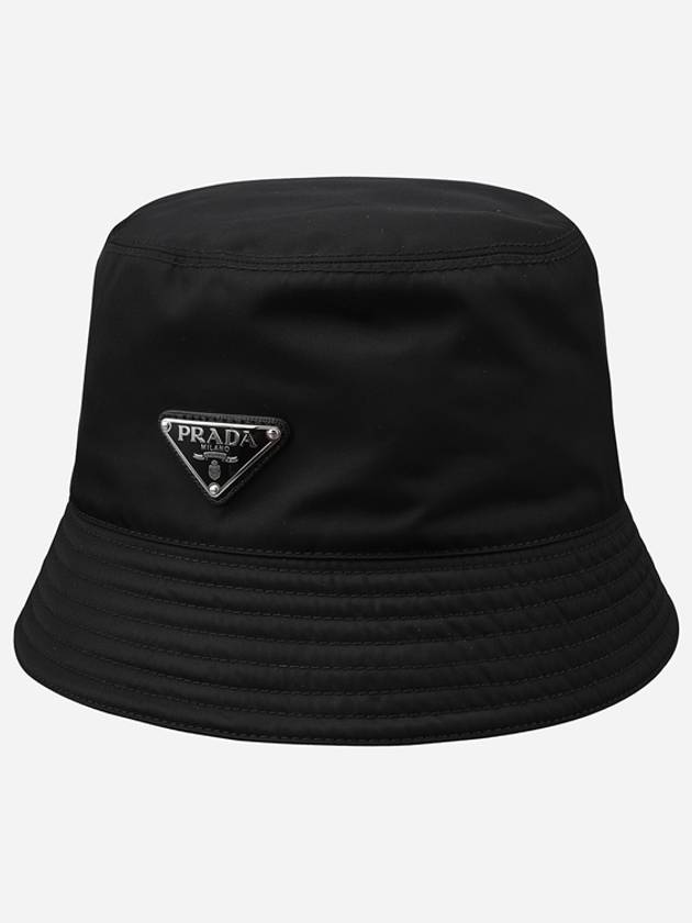 Triangle Logo Re-nylon Bucket Hat Black - PRADA - BALAAN 2