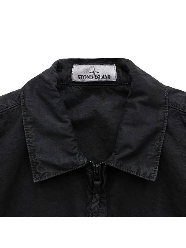 Old Treatment Garment Dyed Overshirt Jacket Black - STONE ISLAND - BALAAN 3