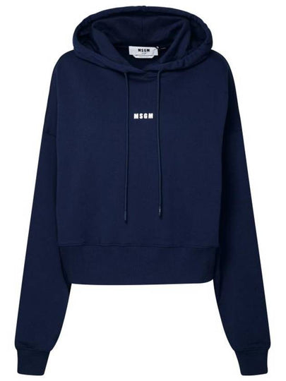 Micro Logo Crop Hoodie Navy - MSGM - BALAAN 2