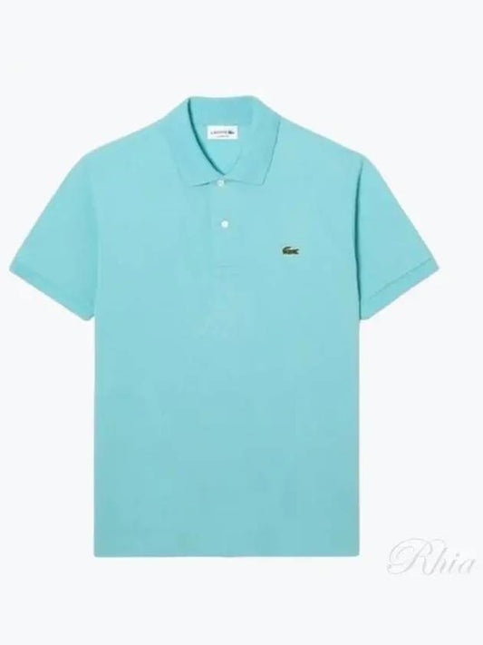 Men's Logo Classic Fit Cotton Short Sleeve Polo Shirt Blue - LACOSTE - BALAAN 2