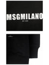 Milano Logo Cotton Sweatshirt Black - MSGM - BALAAN 7