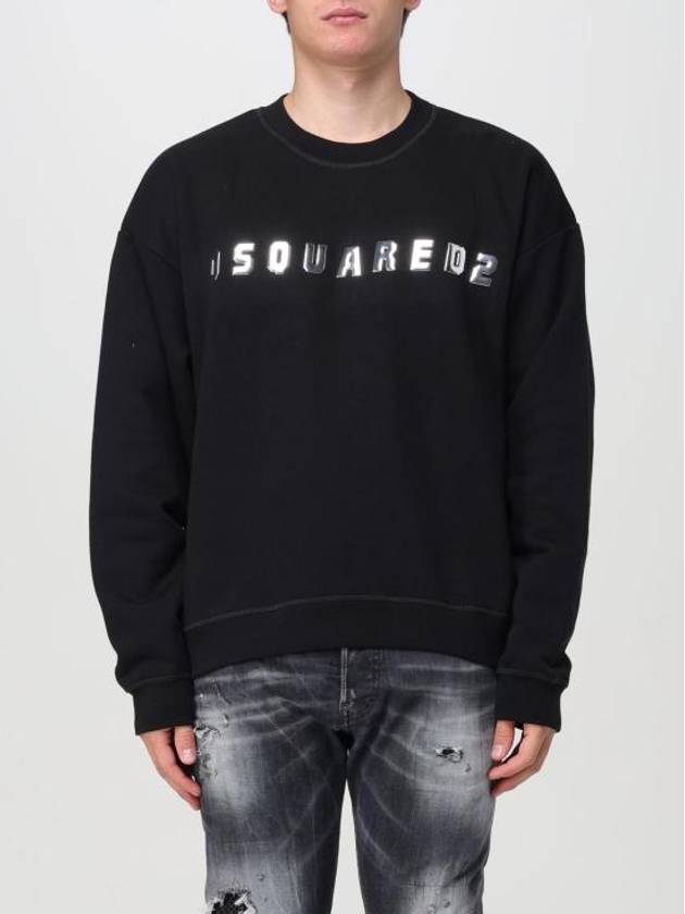 Logo Brushed Fleece Relaxed Fit Sweatshirt Black - DSQUARED2 - BALAAN 2