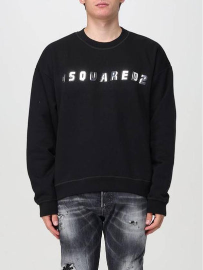 Logo Brushed Fleece Relaxed Fit Sweatshirt Black - DSQUARED2 - BALAAN 2