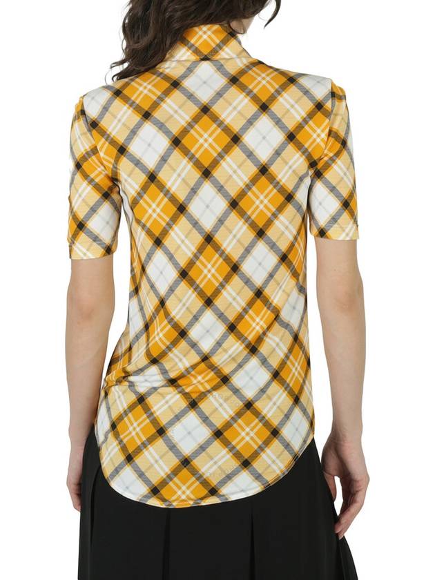 Burberry Patia Check Jersey Short-Sleeve Shirt, Brand Size 2 (US Size 0) - BURBERRY - BALAAN 3