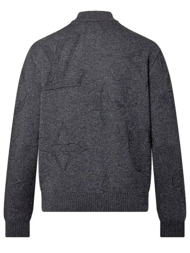 Monogram Jacquard Wool Half Zip Knit Top Grey - LOUIS VUITTON - BALAAN 4