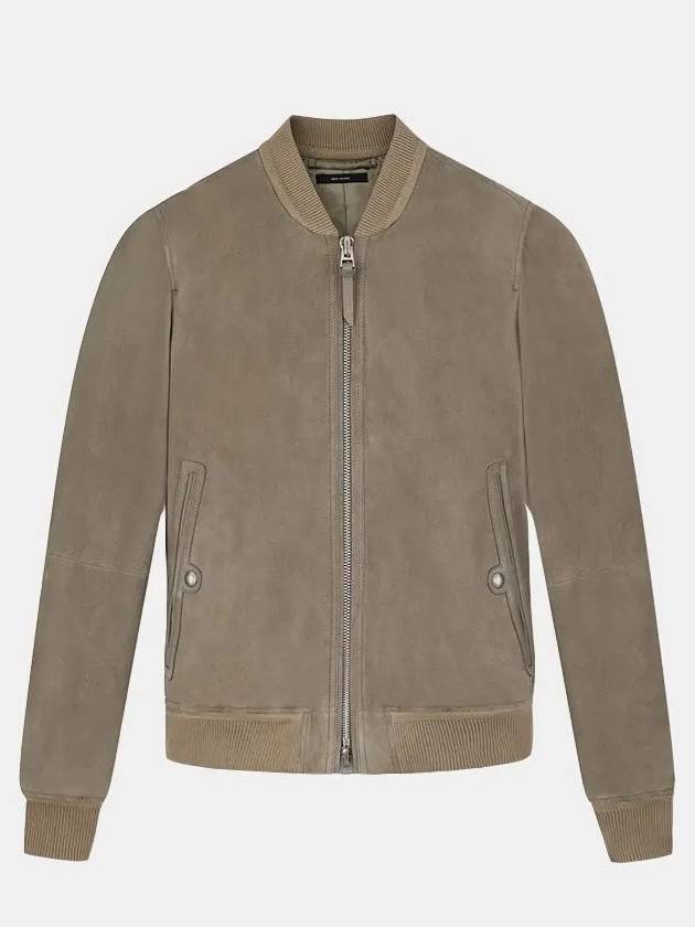 Suede Bomber Jacket Light Grey - TOM FORD - BALAAN 2