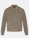 Suede Bomber Jacket Light Grey - TOM FORD - BALAAN 4