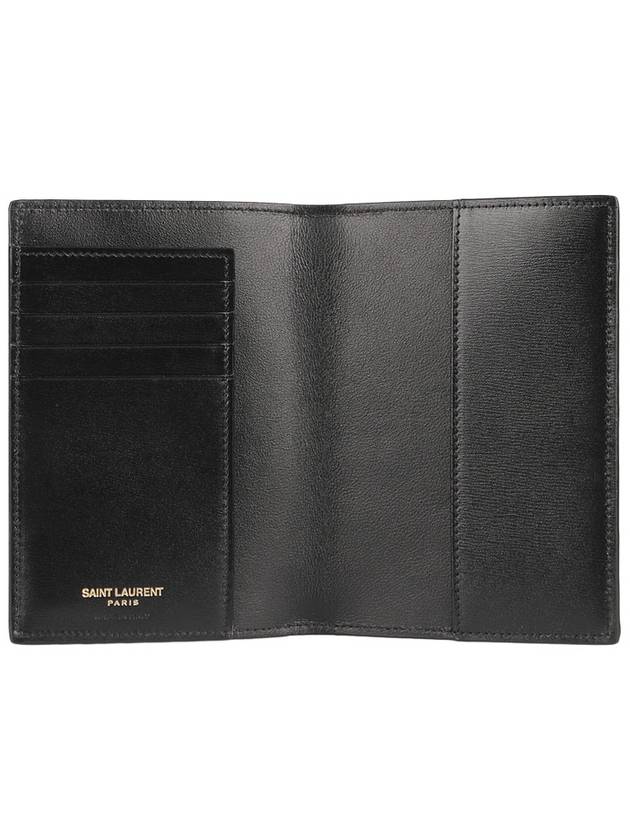 Monogram Logo Card Passport Wallet Black - SAINT LAURENT - BALAAN 5