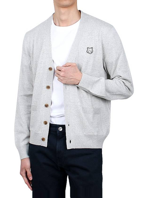 Bold Fox Head Patch Regular Cardigan Grey - MAISON KITSUNE - BALAAN 4