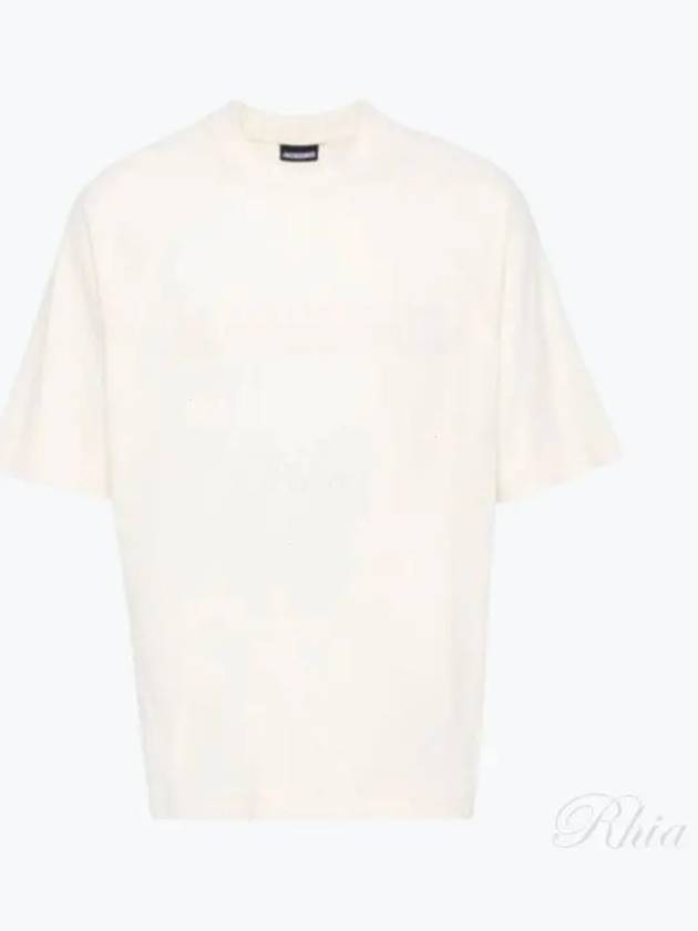 Le Typo Cotton Short Sleeve T-shirt Light Beige - JACQUEMUS - BALAAN 2