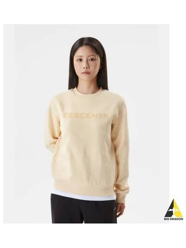 Wording graphic brushed cotton sweatshirt yellow SP323UHT93 - DESCENTE - BALAAN 1