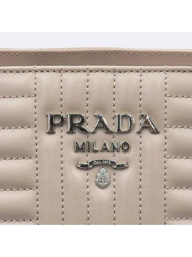 1BA165 Pink color soft calf leather silver logo diagram tote bag shoulder strap 2 WAY - PRADA - BALAAN 5