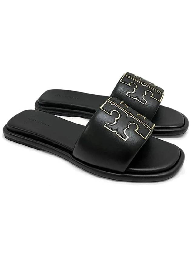 Double T Slide Slippers Black - TORY BURCH - BALAAN 4