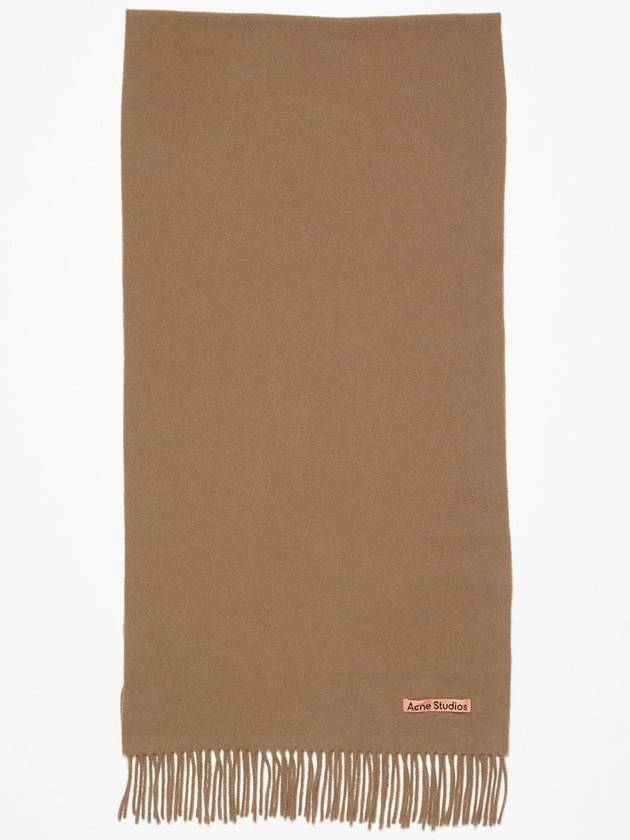 Logo Fringe Cashmere Muffler Caramel Brown - ACNE STUDIOS - BALAAN 2