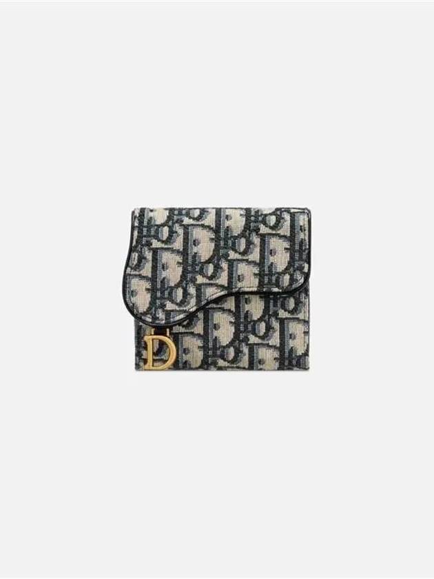 Saddle Lotus Wallet Blue  Oblique Jacquard - DIOR - BALAAN 2