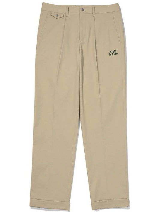 One tuck tapered chino pants BEIGE MAN - MALBON GOLF - BALAAN 1