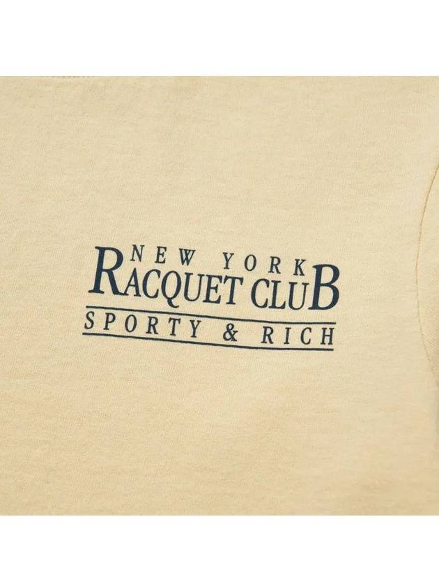 NY Racquet Club Cotton Short Sleeve T-Shirt Beige - SPORTY & RICH - BALAAN 4