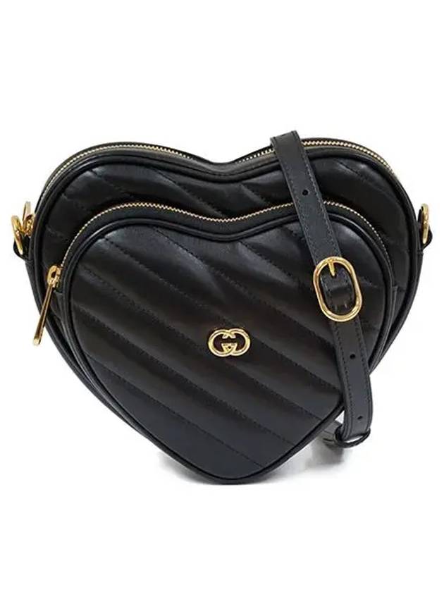 Interlocking G Mini Heart Shoulder Bag Black - GUCCI - BALAAN 2